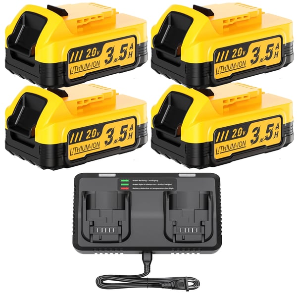DeWalt-kompatibelt 20V Li-ion-batteri, erstatningsbatteri DCBP034/DCBP518, 3500 mAh, sølv, til batteridrevne værktøjer