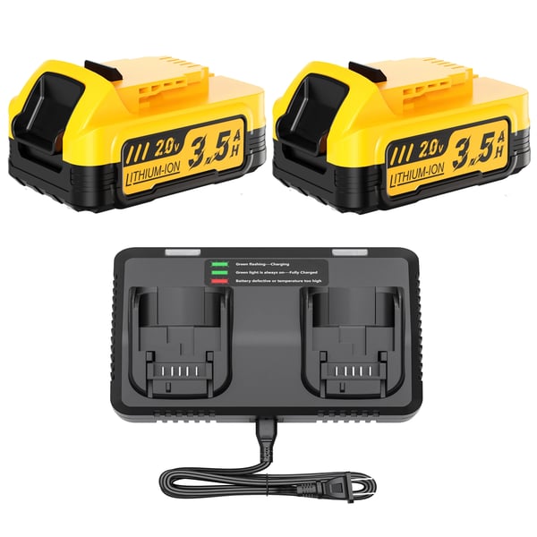 Erstatningsbatteri til DeWalt 20V, DCBP034 Li‑ion 3500 mAh, orange; til akku-værktøj, kompatibel med DCBP518 og Compact 2BAT‑6A oplader