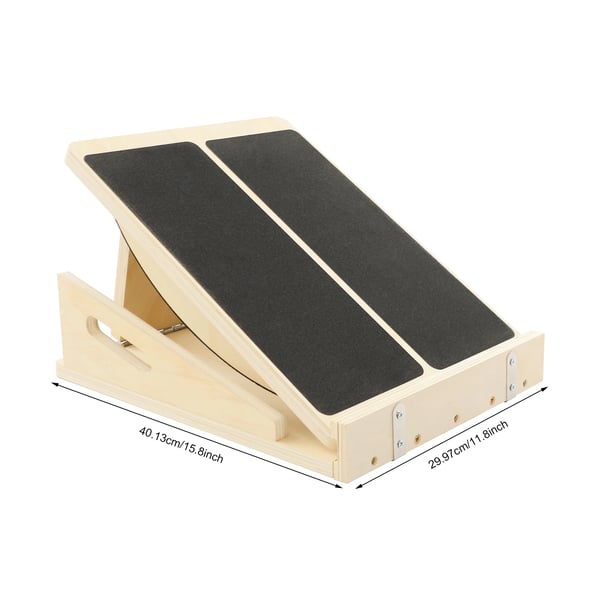 2‑i‑1 Slant Board Skråbræt - Træ Lægstrækker - Justerbar hældning 25°/30°/35° - Maks 200 kg - Orange