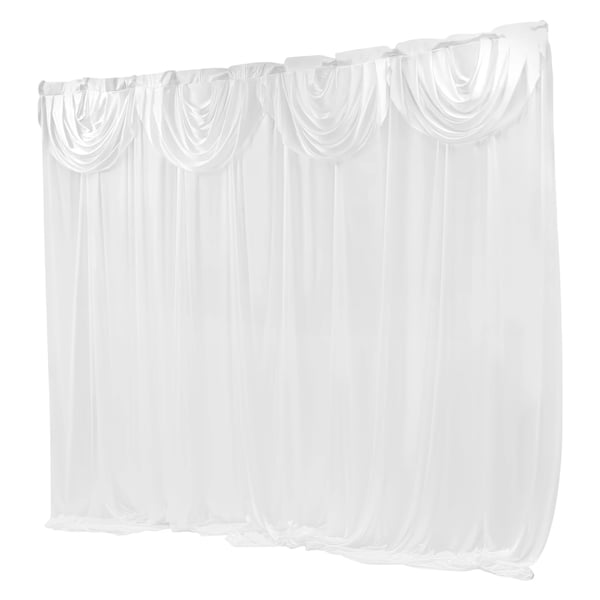 Taustaverhot häihin, 3x3 m silkkikangas, valkoinen, juhliin, näyttämölle, teatteriin ja valokuvausstudioihin