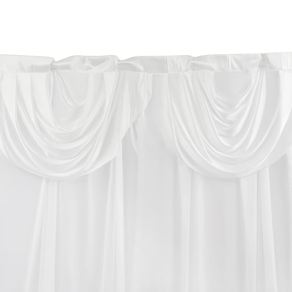 Taustaverhot häihin, 3x3 m silkkikangas, valkoinen, juhliin, näyttämölle, teatteriin ja valokuvausstudioihin