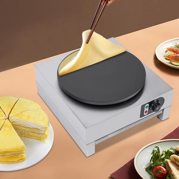Crêpe Maker - Pandekagemaskine - Elektrisk - 40 cm - 3 kW - 220 V - 50–300 °C - Udtrækkelig bakke