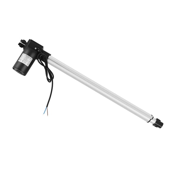 Lineær aktuator - 12V DC - 6000 N - Slaglængde 500 mm - Hastighed 5 mm/s - IP44 - Aluminiumlegering - Sølv