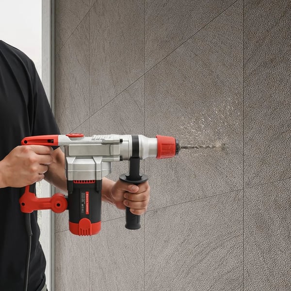 Elektrisk borehammer - Slagboremaskine - 2200 W - 0–930 omdr./min - Boring & mejsling - Uden batteri - Rød