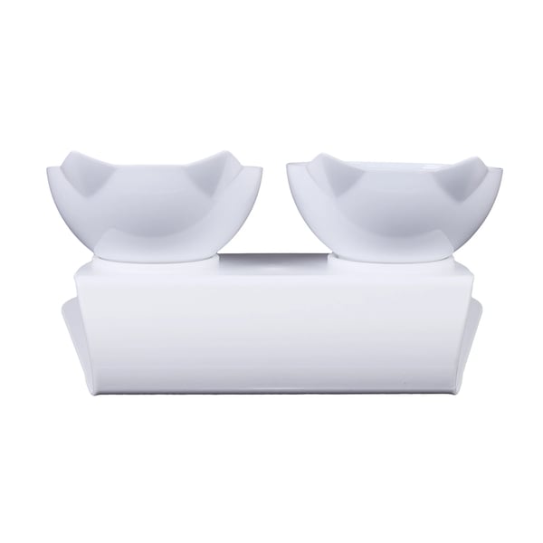 Kissa- ja Koirakuppi - Tuplakuppi - 15° Kallistus - 359 ml/Kuppi - Halkaisija Ø 13 cm - Kissankorva-Design - Elintarvikekelpoinen PC-Muovi