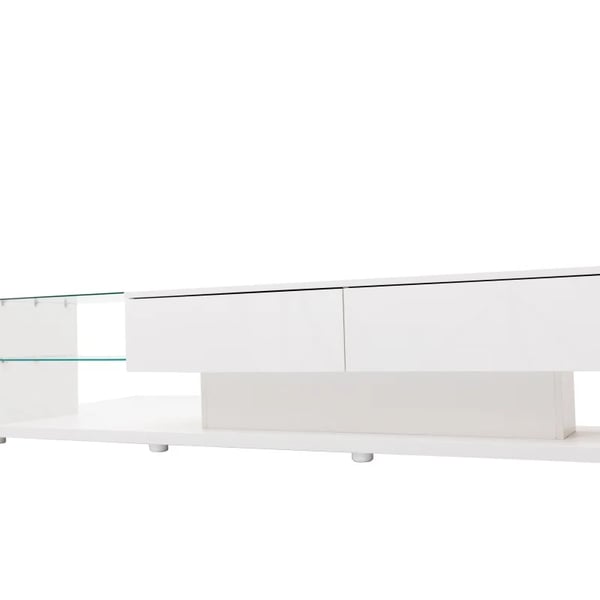 TV-bænk/TV-skænk - Lowboard TV-møbel - Længde 170 cm - Højglans - LED-belysning - Vægmonterbar - Moderne Design - Hvid