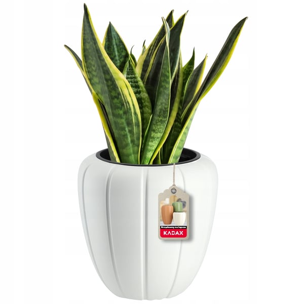 Blomsterkrukke - Urtepotte - Med Inderpotte - 3D Struktur - 40 cm - Hvid