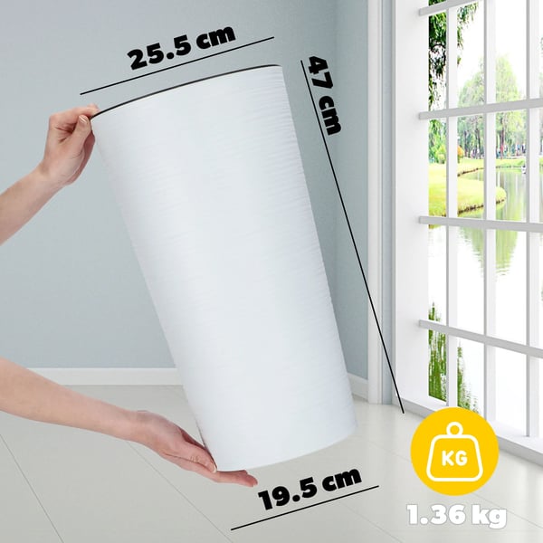 Urtepotteskjuler - Yderpotte til blomster - Miljøvenlig - 25 cm - Hvid