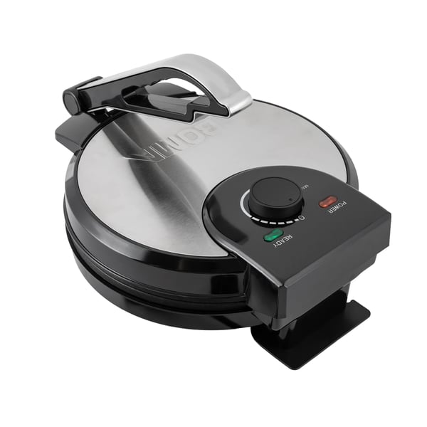 Elektrisk roti/chapati/tortilla-maskin - Dubbelsidig press - Non-stick, 1200 W, 220 V, Justerbar temp 260°C, Rostfritt stål, 75 cm sladd - Svart