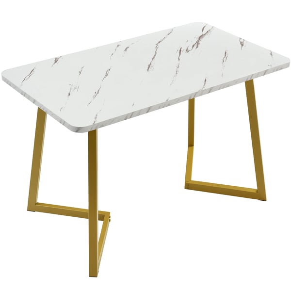 Spisebord/Køkkenbord - Rektangulært - MDF-bordplade, metalben - 117×68 cm - Til 2 personer - Minimalistisk - Kræver montering - Lysegrå