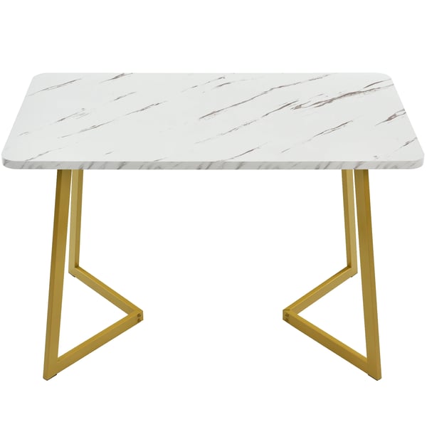 Spisebord/Køkkenbord - Rektangulært - MDF-bordplade, metalben - 117×68 cm - Til 2 personer - Minimalistisk - Kræver montering - Lysegrå