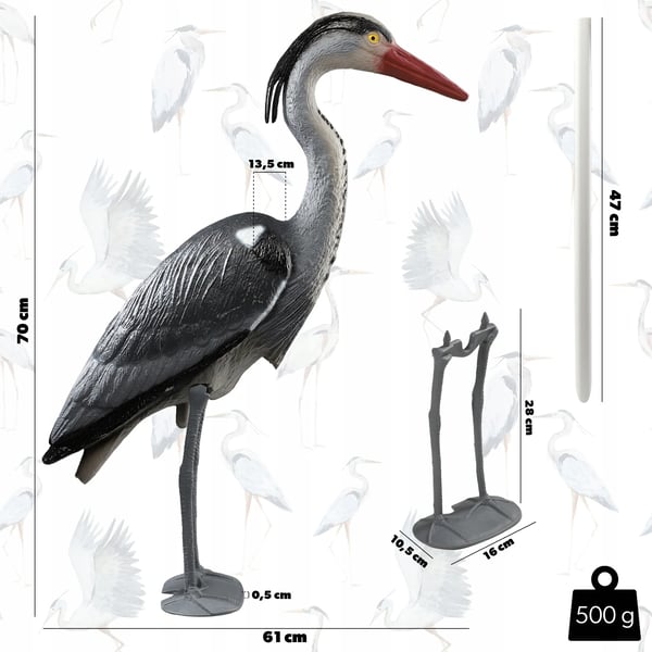 Puutarhapatsas - Haikara - 70 cm - Suuri - Muovi - Ulkokäyttöön - Harmaa