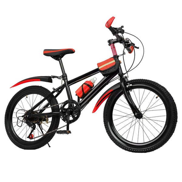 Børnecykel - Mountainbike MTB - 7 gear - 50 cm hjul - Aluminiumsramme - For fælgbremse, bag V-bremse - Højde 130–150 cm - Rød