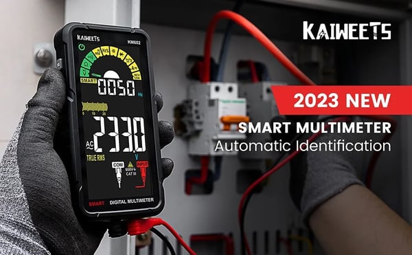 Digital multimeter - KM602 - Autorange - 6000 counts - AC/DC 600 V - 10 A - Kapacitans 60 mF - Frekvens 10 MHz - Hvid