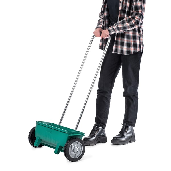 Levitinvaunu - Siemen- ja lannoitelevitin pyörillä - 12 l Tilavuus - Vihreä