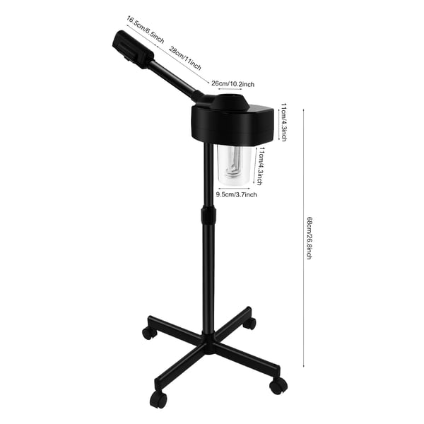 Professionel ansigtsdamper - Ansigtssauna - 800 W - 680 ml - 360° dyse - Elektrisk - Til hjem/spa/salon - Gennemsigtig