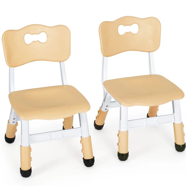 Børnestole - Børnehavestol 2-pak - Højdejusterbar 53–57 cm - Stabelbar - Skridsikre fødder - Max 100 kg - PP-plast 30x28 cm - Gul