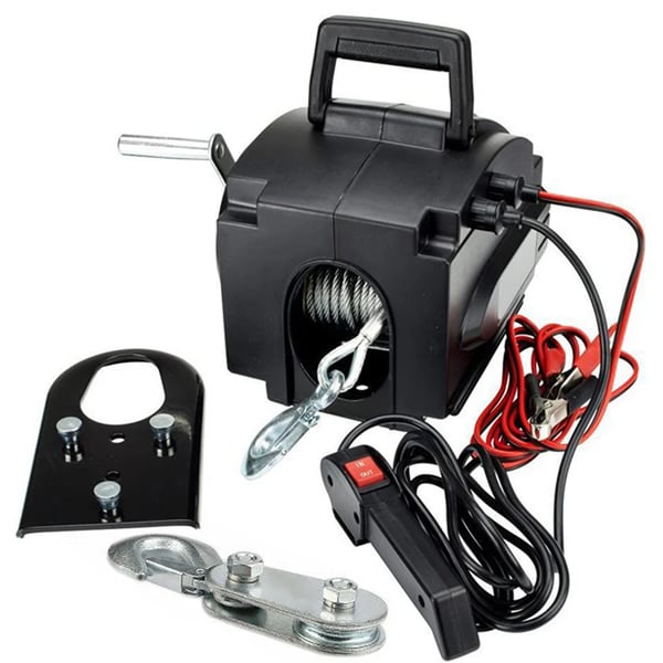 Sähkövinssi - 12V 300W - 2268 kg vetovoima - Johto- ja käsiohjaus - Teräs/ABS