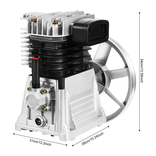 Luftkompressor pumpehoved - Model 2065 - 250 L/min (66 gal/min) - Max 1,0 MPa (10 bar) - Aluminium & jern - 12,32 kg