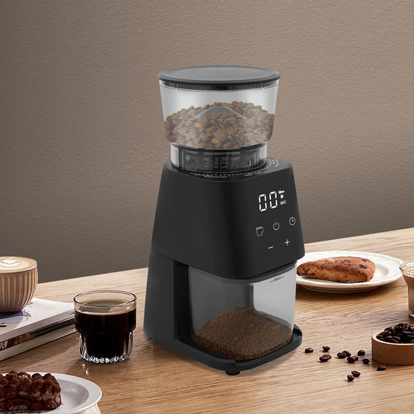 Kaffekværn - Elektrisk 150 W - Justerbar kværnindstilling - Konisk kværnværk - Sort