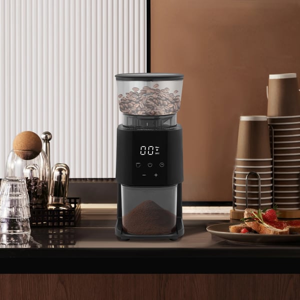 Kaffekværn - Elektrisk 150 W - Justerbar kværnindstilling - Konisk kværnværk - Sort