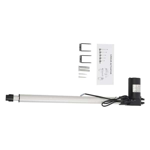 Lineær aktuator - Elektrisk Løft - 6000 N Kraft - 5 mm/s - IP44 - ≤48 dB - DC 12V 5A - Aluminiumlegering - Sølv