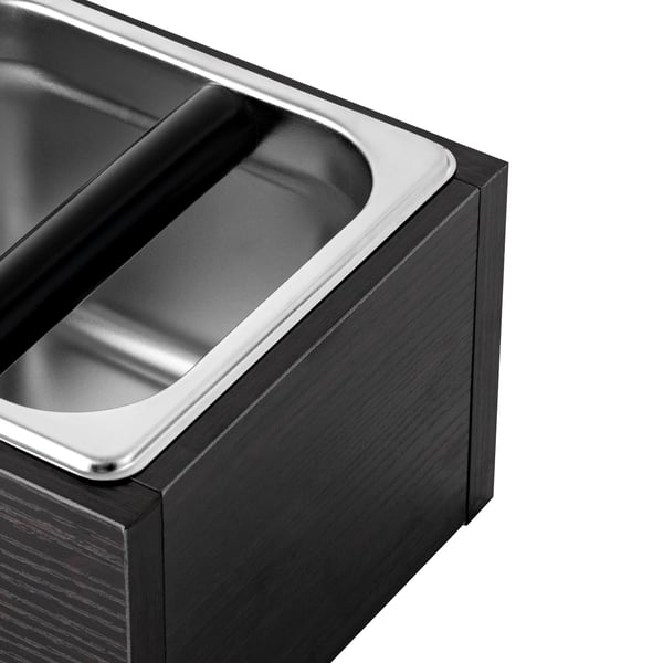 Kaffesumpbeholder - Knock Box - 1500 ml - Rustfrit stål - 18,5 x 17,5 x 12,5 cm - Sort