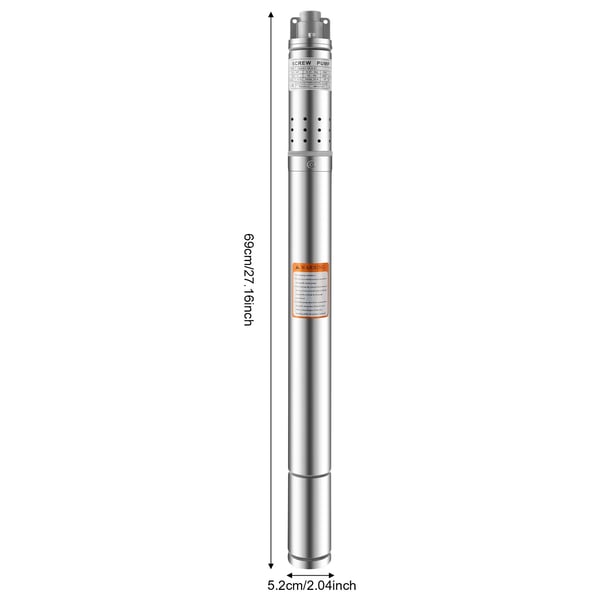 Djupbrunnspump, nedsänkbar rörpump 2”, 370 W 220 V EU-kontakt, sandtålig för trädgårdsbevattning