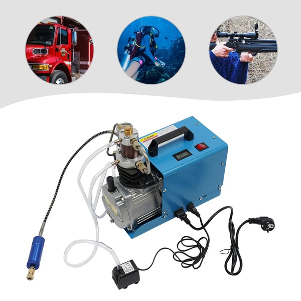 Højtryksluftkompressor - Elektrisk luftpumpe - 300 bar (0–30 MPa, 4500 psi) - Flertrins - 220 V - EU-stik