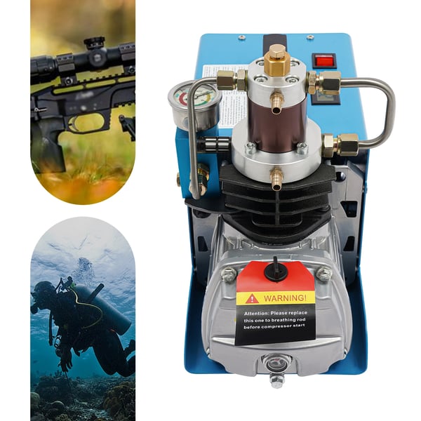 Højtryksluftkompressor - Elektrisk luftpumpe - 300 bar (0–30 MPa, 4500 psi) - Flertrins - 220 V - EU-stik