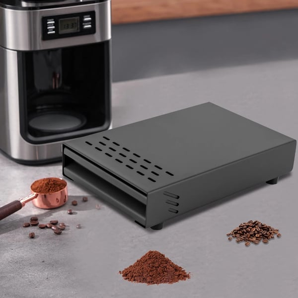Kaffe Knock Box Knockbox - Skuffe - Kraftigt Jern - Til Espressomaskine - Hjem & Café - Sort