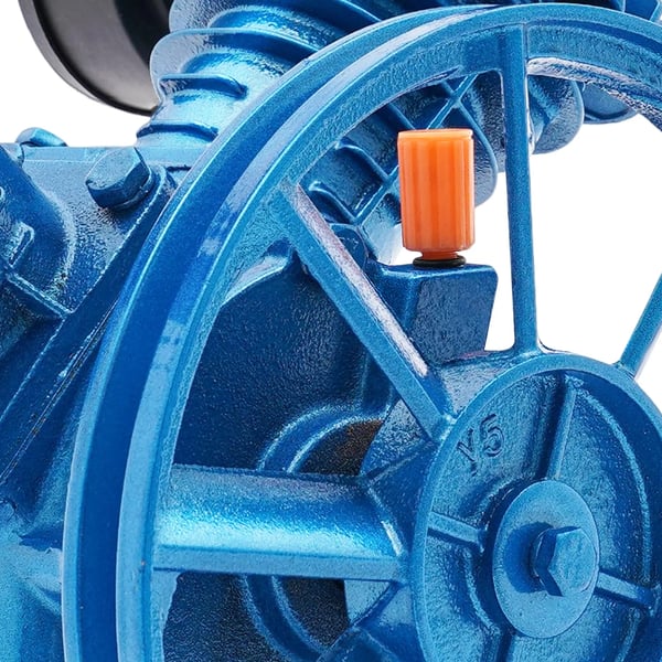 Ilmakompressorin pumppupää - Kaksoissylinterinen öljyvoideltu mäntäpumppu - 3 hv 2200 W - 250 l/min (8,8 cfm) - 8 bar (115 PSI) - Sininen