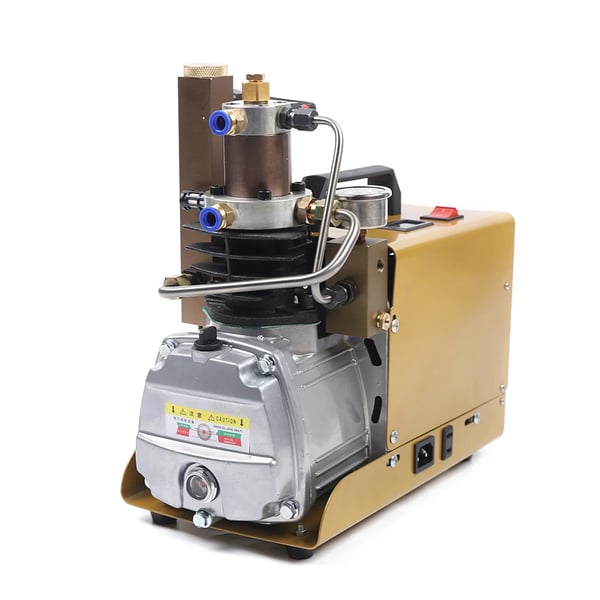 PCP dykkerkompressor - Elektrisk højtryks-luftkompressor - 1,8 kW - 30 MPa/4500 psi - 220 V EU-stik - Manuel stop - Lysebrun