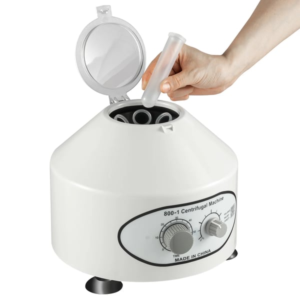 Laboratoriecentrifuge - 800-1 - PRP/PRF plasma - Trinløs hastighed 0–4000 rpm - Timer 0–60 min - Rotor 6×20 ml - Effekt 25 W - Hvid