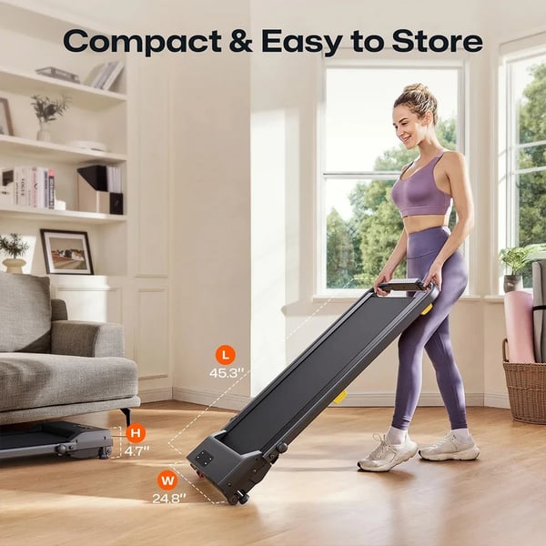Walking Pad Løbebånd - S1L Mix - Motor 2,5 hk - Hastighed 1–10 km/t - HIIT-tilstand - Stigning 9 % - Løbebælte 5-lags - Sammenklappelig - Sort