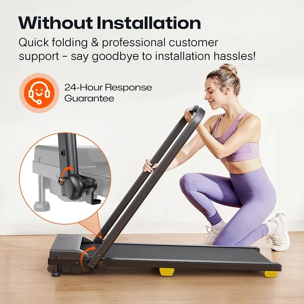 Walking Pad Løbebånd - S1L Mix - Motor 2,5 hk - Hastighed 1–10 km/t - HIIT-tilstand - Stigning 9 % - Løbebælte 5-lags - Sammenklappelig - Sort