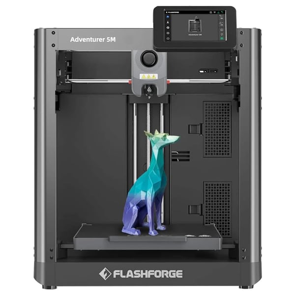 3D-printer - Adventurer 5M - Auto-nivellering - Hastighed 600 mm/s - Byggevolumen 220×220×220 mm - Lagtykkelse 0,1–0,4 mm - Filament-sensor - Sort