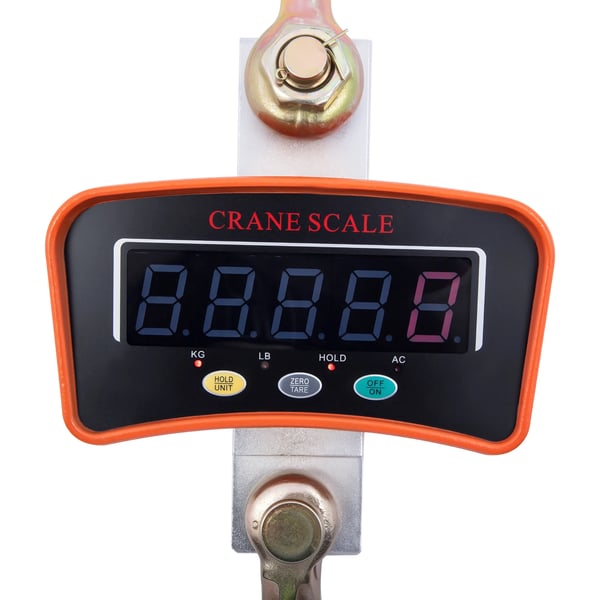 Industriel kranvægt - Hængevægt - 3 t - LED-display - Aluminiumshus - Enheder kg/lb - Tara 100% F.S. - Overbelastning 130% F.S. - Orange