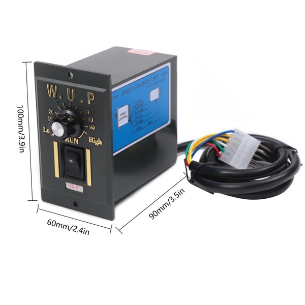 AC-induktiomoottori - Vaihdemoottori - 90 W - 208–240 V AC - Välityssuhde 20K - Akseli 1,2×2,8 cm - Hyötysuhde IE4 - Ohjain ja kiinnike mukana