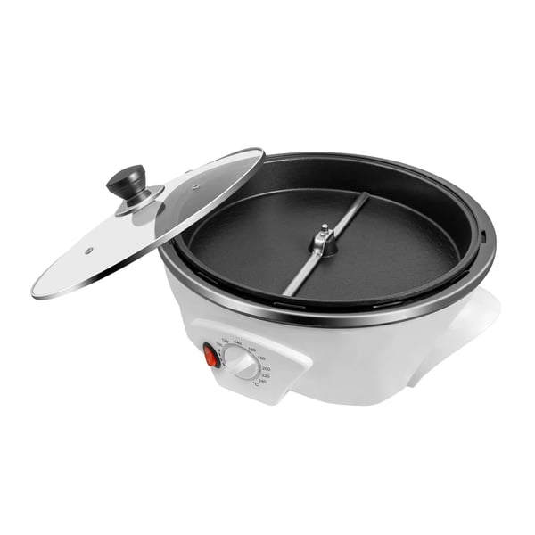 Kaffebønnerister - Elektrisk Ristemaskine - 1200W - 220–240V - 500 g Kapacitet - PP & Glas - Til Kaffe/Nødder - Hvid