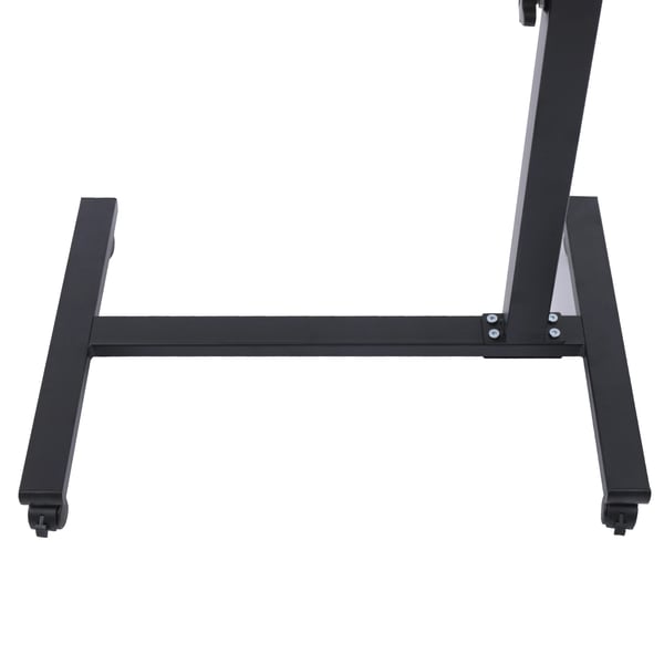 Mobilt laptopbord - Højdejusterbart computerbord - 58–90 cm - 360° drejbar - U-form - 4 låsbare hjul - MDF & stål