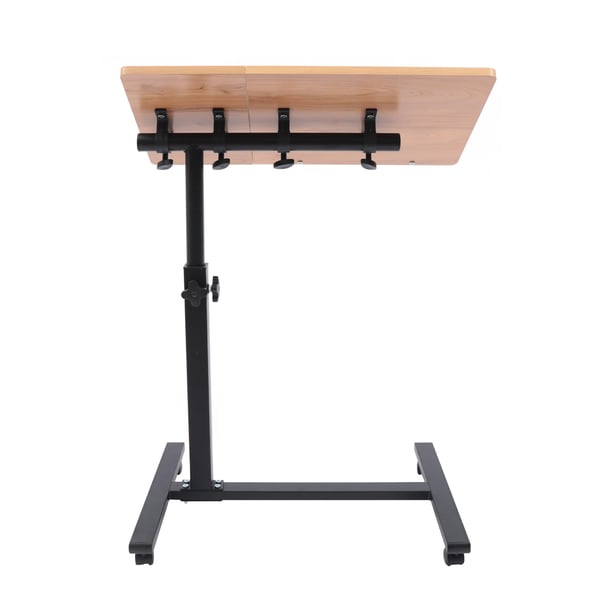 Mobilt laptopbord - Højdejusterbart computerbord - 58–90 cm - 360° drejbar - U-form - 4 låsbare hjul - MDF & stål