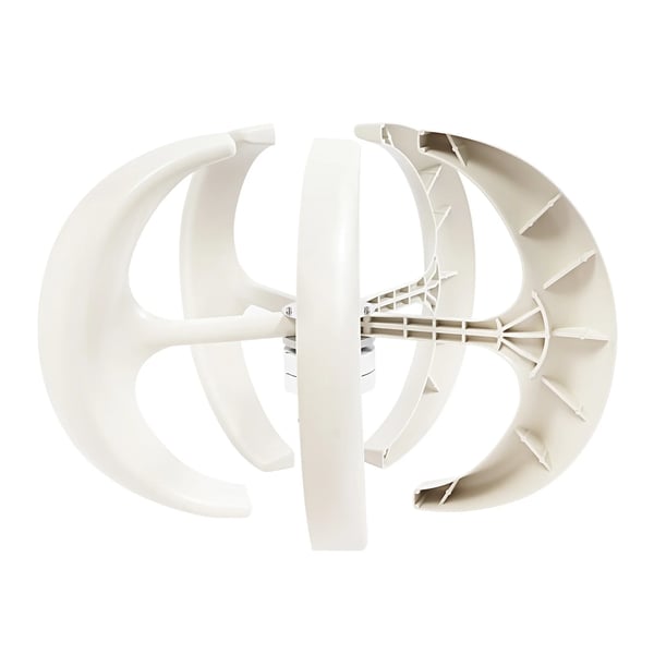 Vindmølle til hjemmet med flangeplade - Vindgenerator - 600 W - 12 V - IP67-controller - Starter ved 2 m/s - 90×60 cm - Hvid