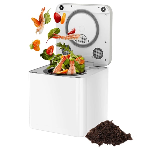 Køkkenkompostmaskine - HQD-314Pro - 3,3 L Kapacitet - UVC-lys - Børnelås - LCD-skærm - EU-stik - Brun