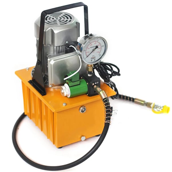 Hydraulisk högtryckspump - HHB-700A - EU-kontakt 220V - Enkelverkande - Tryck 2–70 MPa - Oljebehållare 7 L - Motor 750 W - Fotpedal