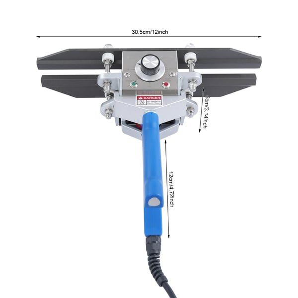 Impulssvejser / poseforsegler til folie og kompositfilm - Håndholdt elektrisk - 500 W - 0–300 °C - 30 cm - Aluminium - Blå
