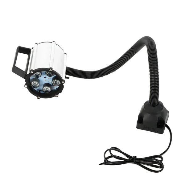 CNC Maskine Arbejdslampe - LED Værkstedslampe - 5W - 110–220V - 5500–6500K - Fleksibel Arm 50 cm - Vandtæt - Sølv