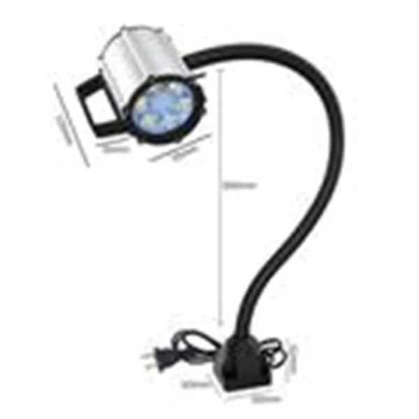 CNC Maskine Arbejdslampe - LED Værkstedslampe - 5W - 110–220V - 5500–6500K - Fleksibel Arm 50 cm - Vandtæt - Sølv