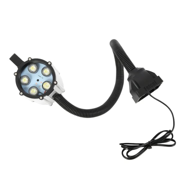 CNC Maskine Arbejdslampe - LED Værkstedslampe - 5W - 110–220V - 5500–6500K - Fleksibel Arm 50 cm - Vandtæt - Sølv