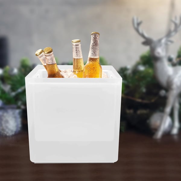 LED Isspand - Iskøler - 3,5 L - RGB LED - Dobbeltvægget PP - Til Bar, Hjem & Fest